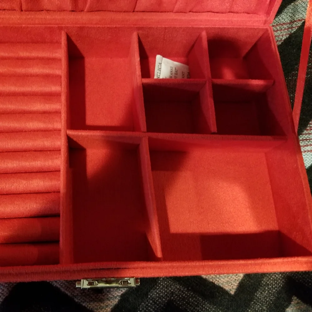 Red Velour Jewelry box NWOT